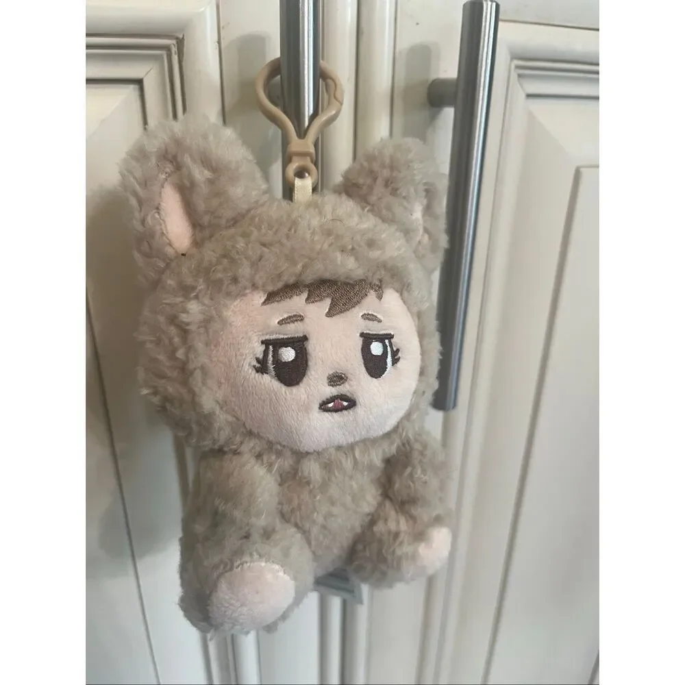 LaBabies Soft Sherpa Labubu Monsters Clip On Plush Toy Stuffed Animal Tan NWOT